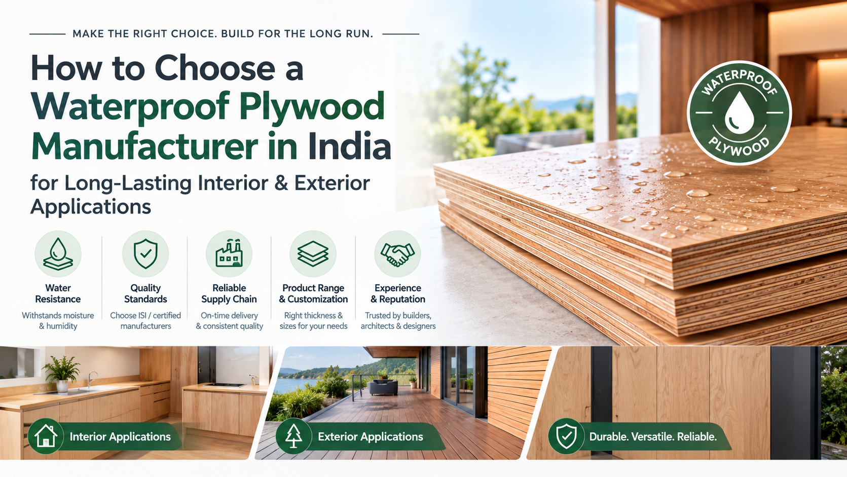 How to Choose a Waterproof Plywood Manufacturer in India for Long-Lasting Interior & Exterior Applications