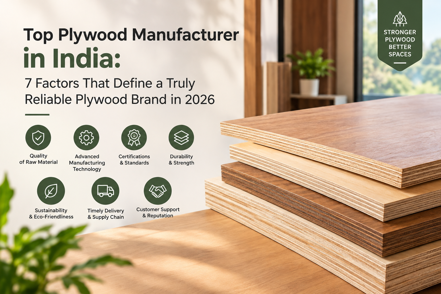 Top Plywood Manufacturer in India: 7 Factors That Define a Truly Reliable Plywood Brand in 2026